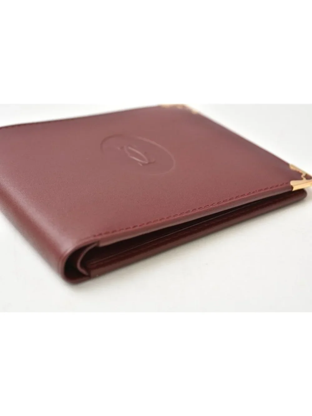 Cartier Fold Wallet Bifold Vintage Must de Cartier Bordeaux